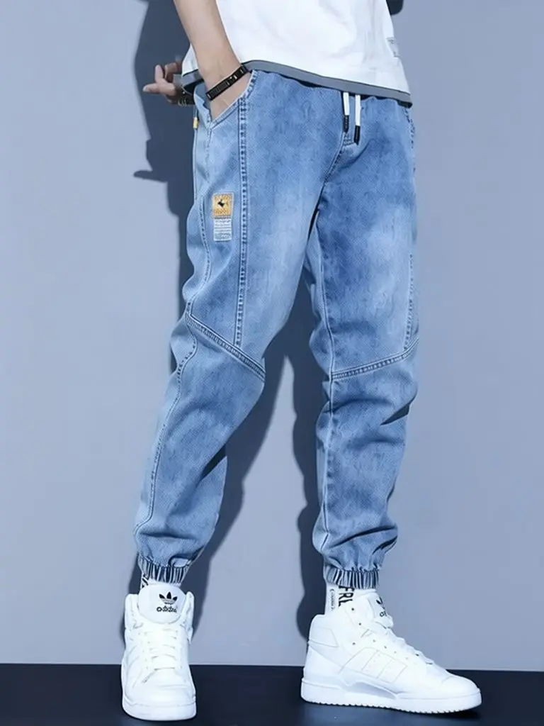 Vintage Streetwear Baggy Jeans Men Loose Denim Jogger Pants Harem Pants Spring Fall Casual Ankle Trousers Sport Sweatpants Male
