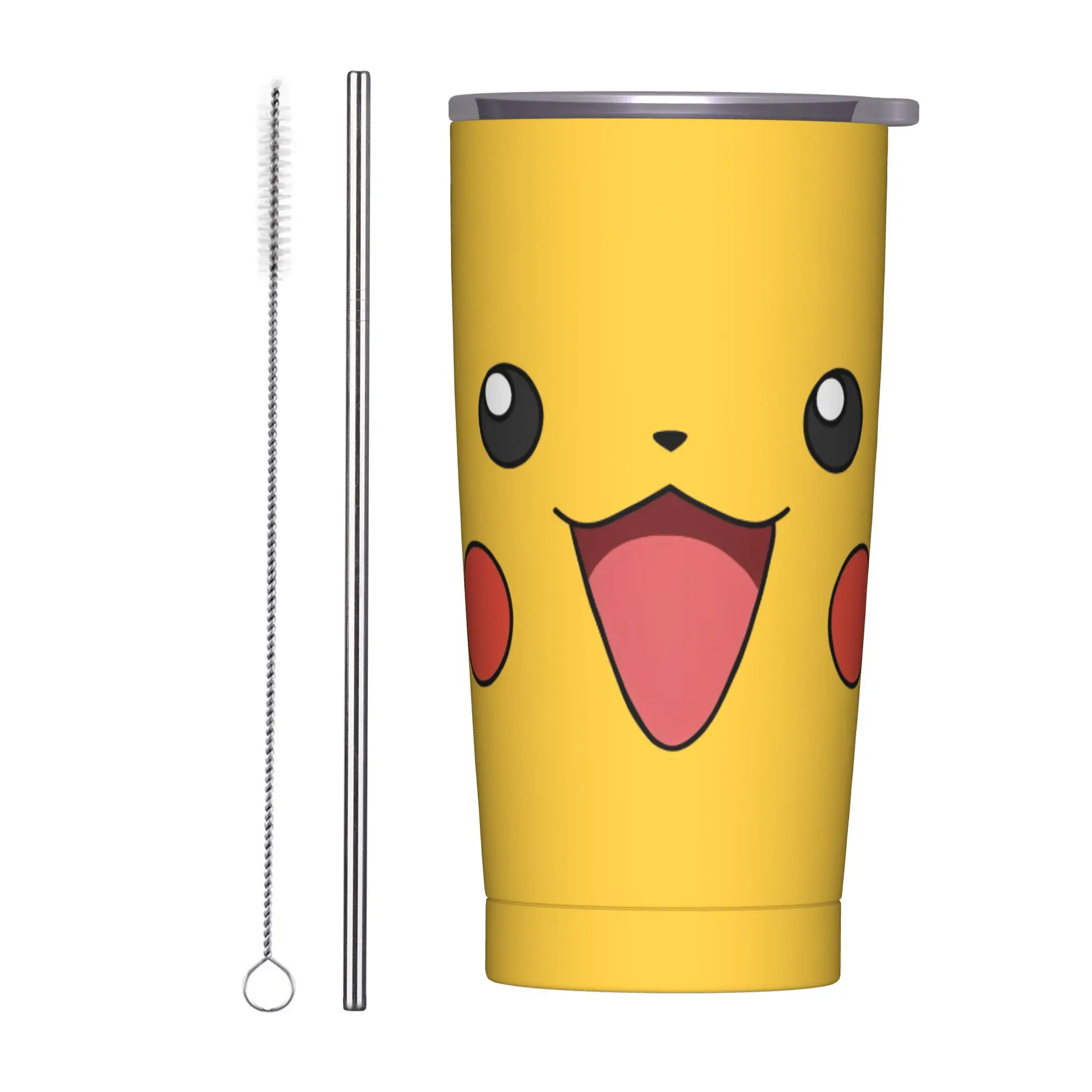 Vaso Térmico de Acero Inoxidable con Diseño de Pikachu de Pokémon, Tazas para Bebidas Frías y Calientes, Botella de Agua para Camping