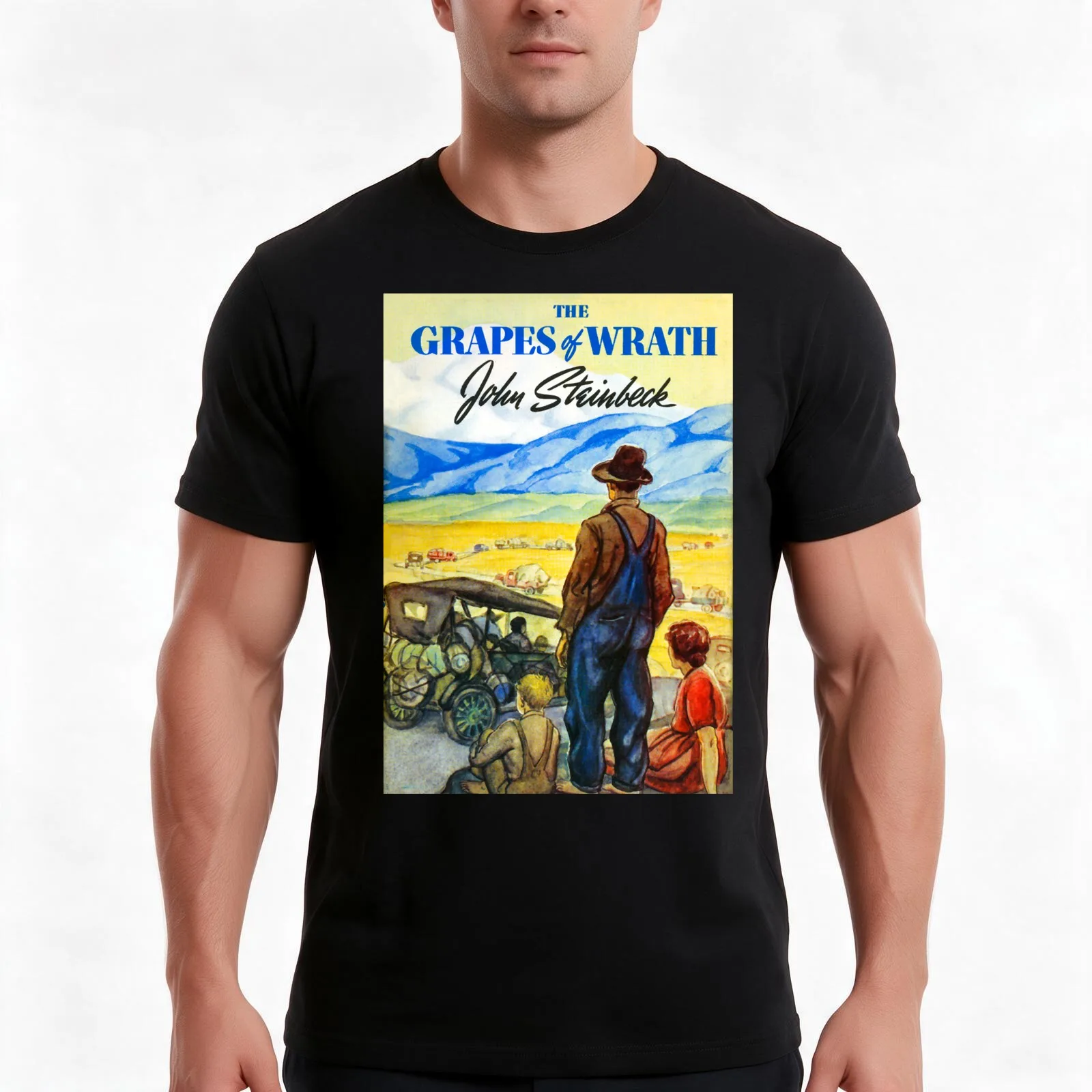 The Grapes of Wrath 1939 First Edition Cover, John Steinbeck T-Shirt, Summer Casual Cotton Tee, Oversized Streetwear Tops