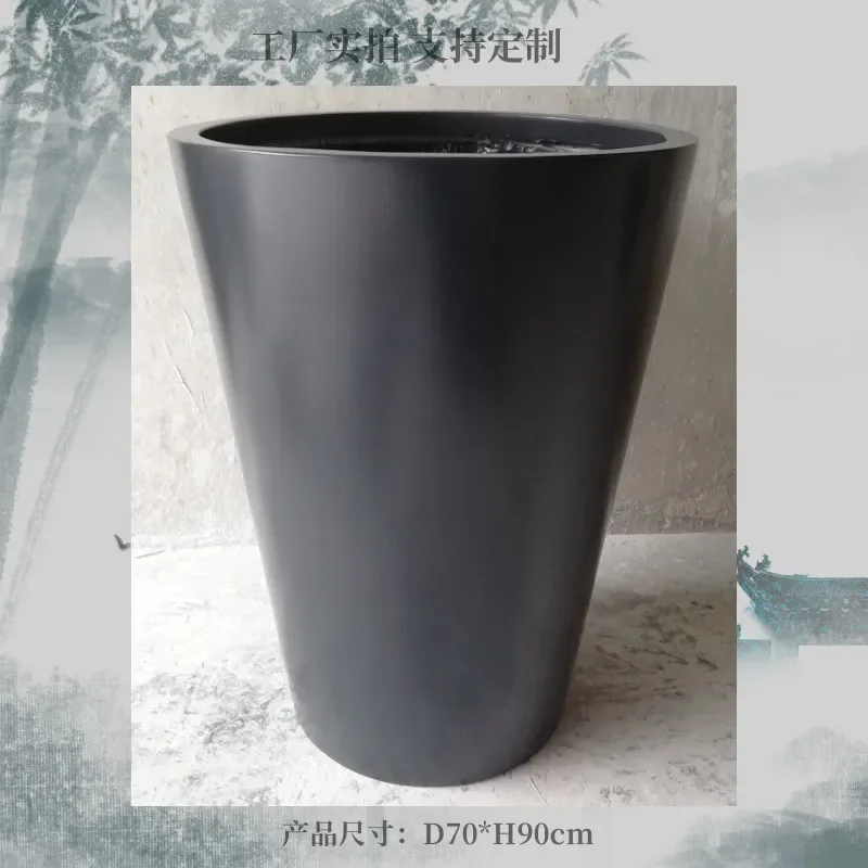 Large FRP Fiberglass Flower Pot for Outdoor Hotel Commercial Center Leisure Club Green Plant Combination Planter