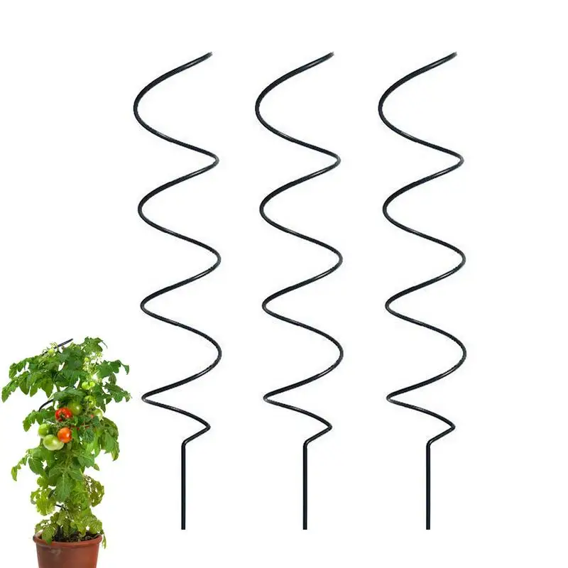 

Plant Support Stakes 3-Piece Spiral Rod Plant Stakes 17-Inch Tomato Cages Plant Stakes And Supports Garden Flower Stakes For