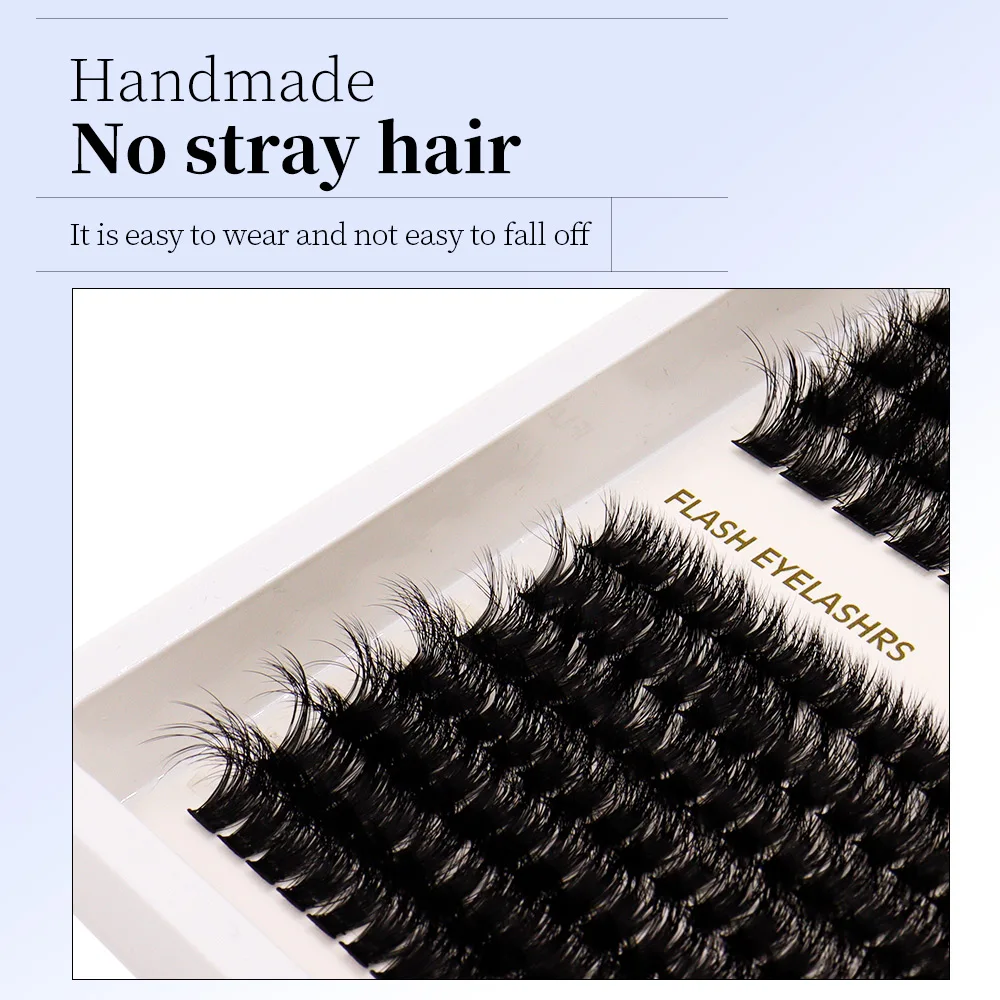 150D 100D Ciglia Cluster Miscelazione Strumento di Trucco Segmentato Grande Curvatura Spessa Miscela Comica, Estensione Ciglia Stelo Nero Grande V