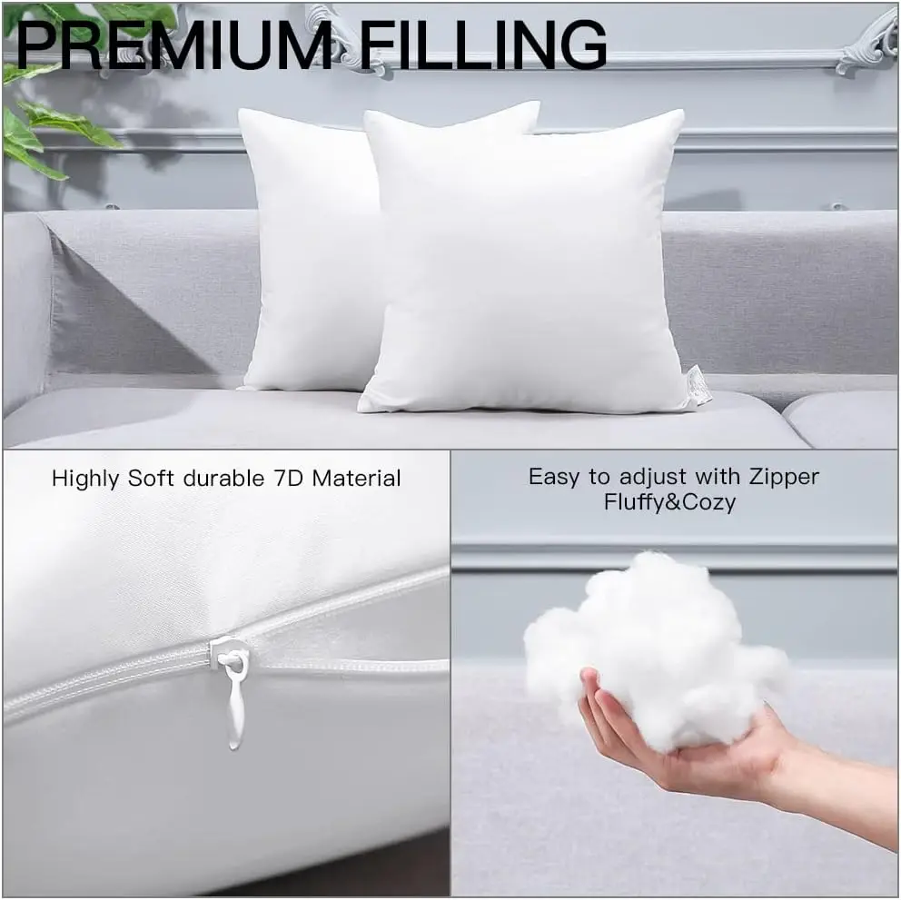 Imagem -03 - Jogar Travesseiro Insere Forma Praça Pillow Sham Stuffer Almofadas Macias Sofá Conjunto Decorativo 20x20 em Pcs