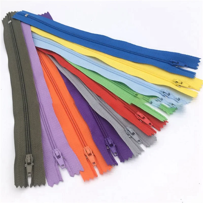 PB-100Pcs Closed End Nylon Coil Zippers Closed Tail Pocket Placket Zipper Tailor Sewing Craft ( 30Cm)