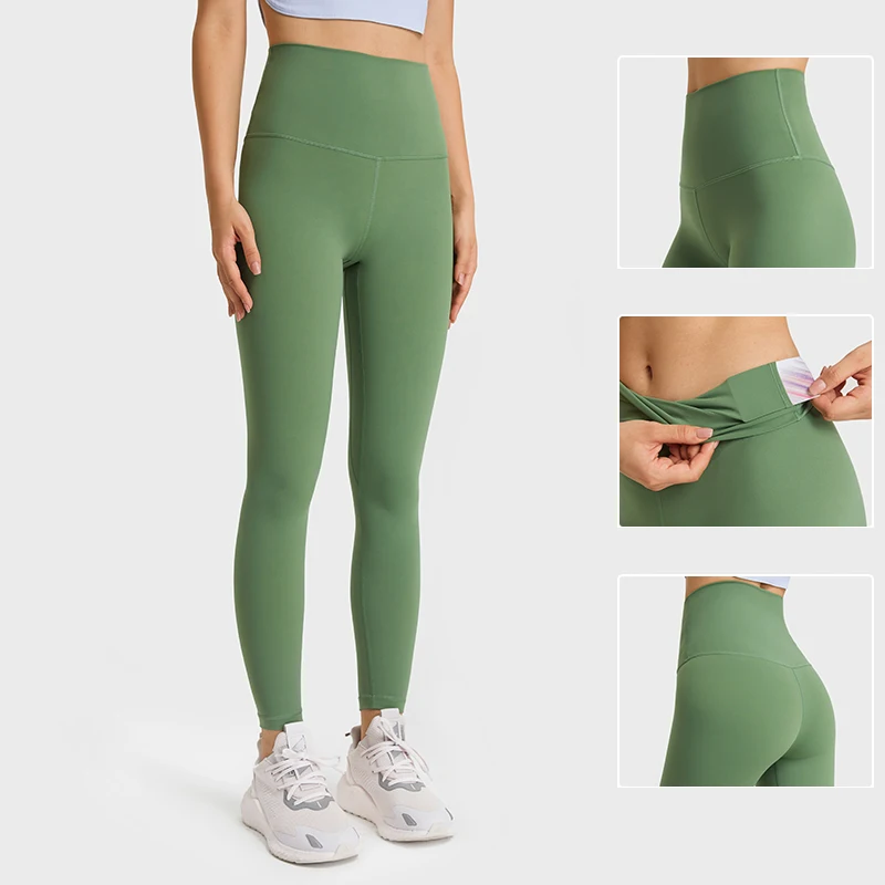 Legginsy ukryta kieszeń z Ultra wysokim stanem, kobiety nago, Slim Fit, treningowe sportowe legginsy do jogi