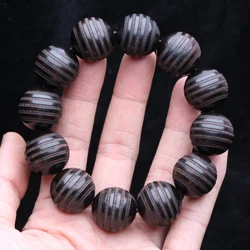 Natural 8mm Round Wood Beads Ebony Transfer Beads Beads Wooden Beaded Necklace, Black Prayer Bracelet Universal Gift