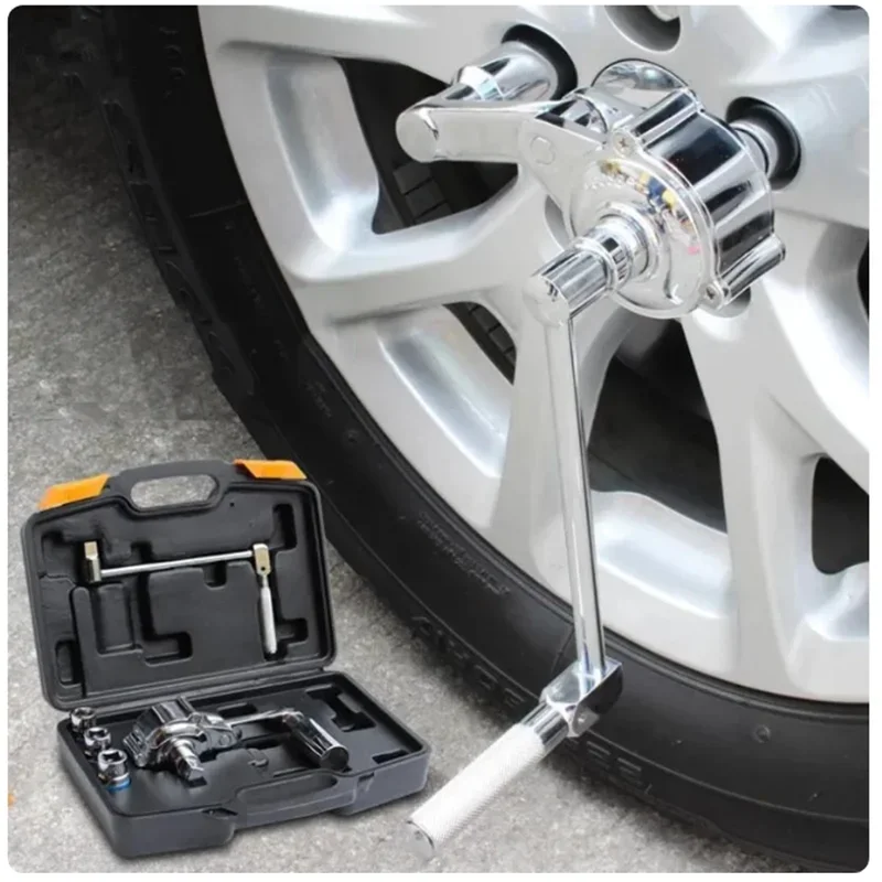 Torsion torque multiplier wrench lug nut remover type automobile tire removal labor saving wrench