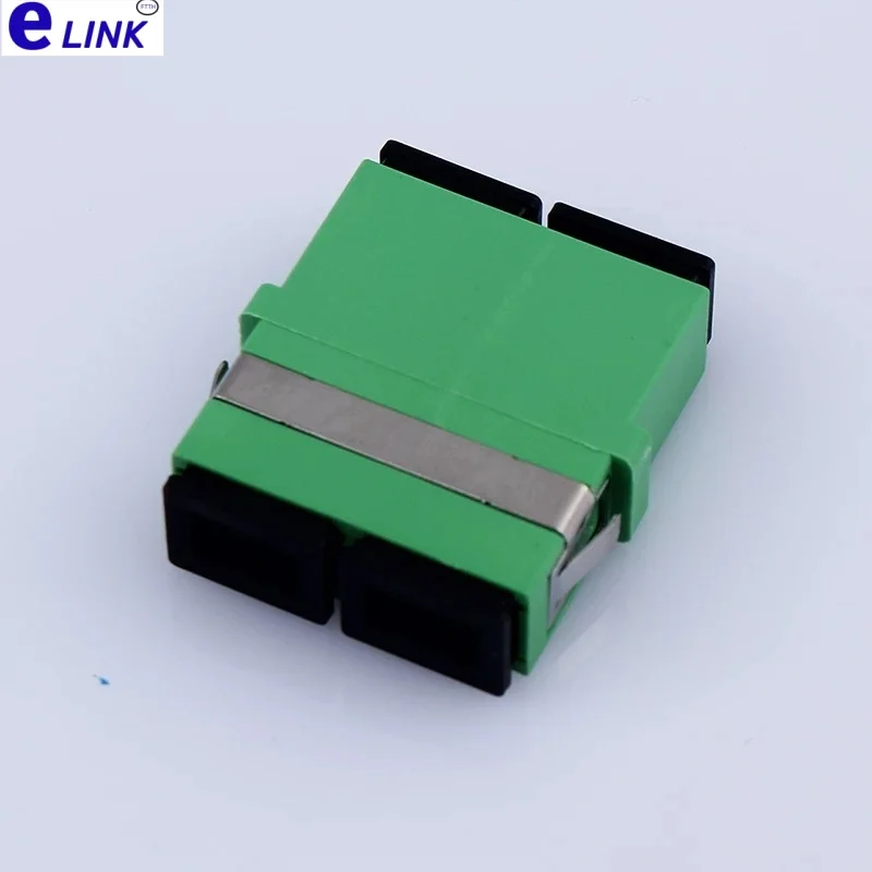 SC adapter duplex 100pcs flangeless green blue SM SCAPC fiber optic coupler SC-SC short ear dual connector FTTHELINK IL 0.2dB