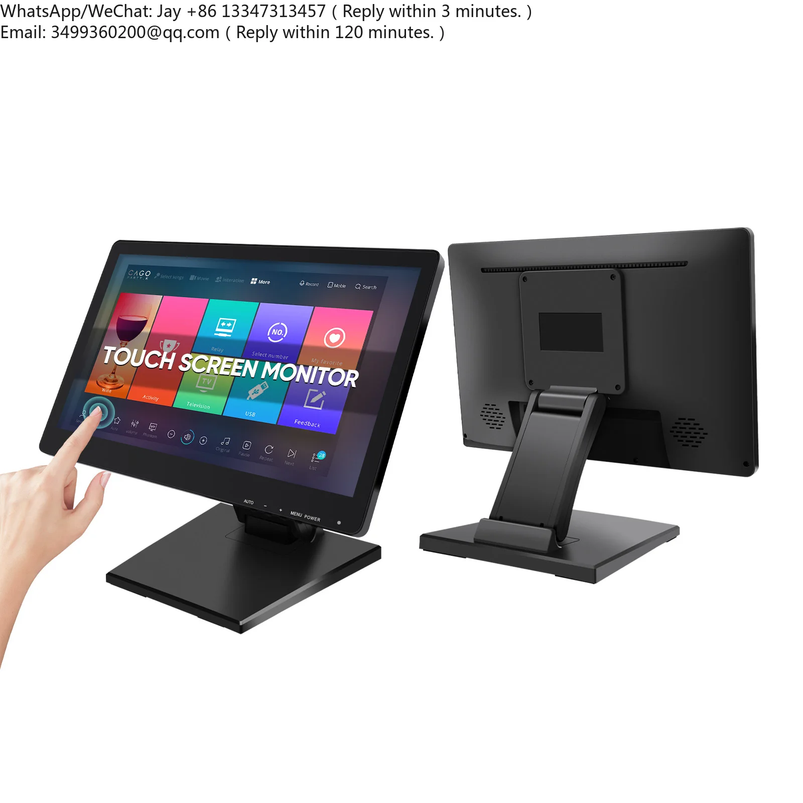 

15.6 Inch Lcd Touch Screen Monitor Pos Cash Register Monitor Touch Screen windows 10 Pos Terminal