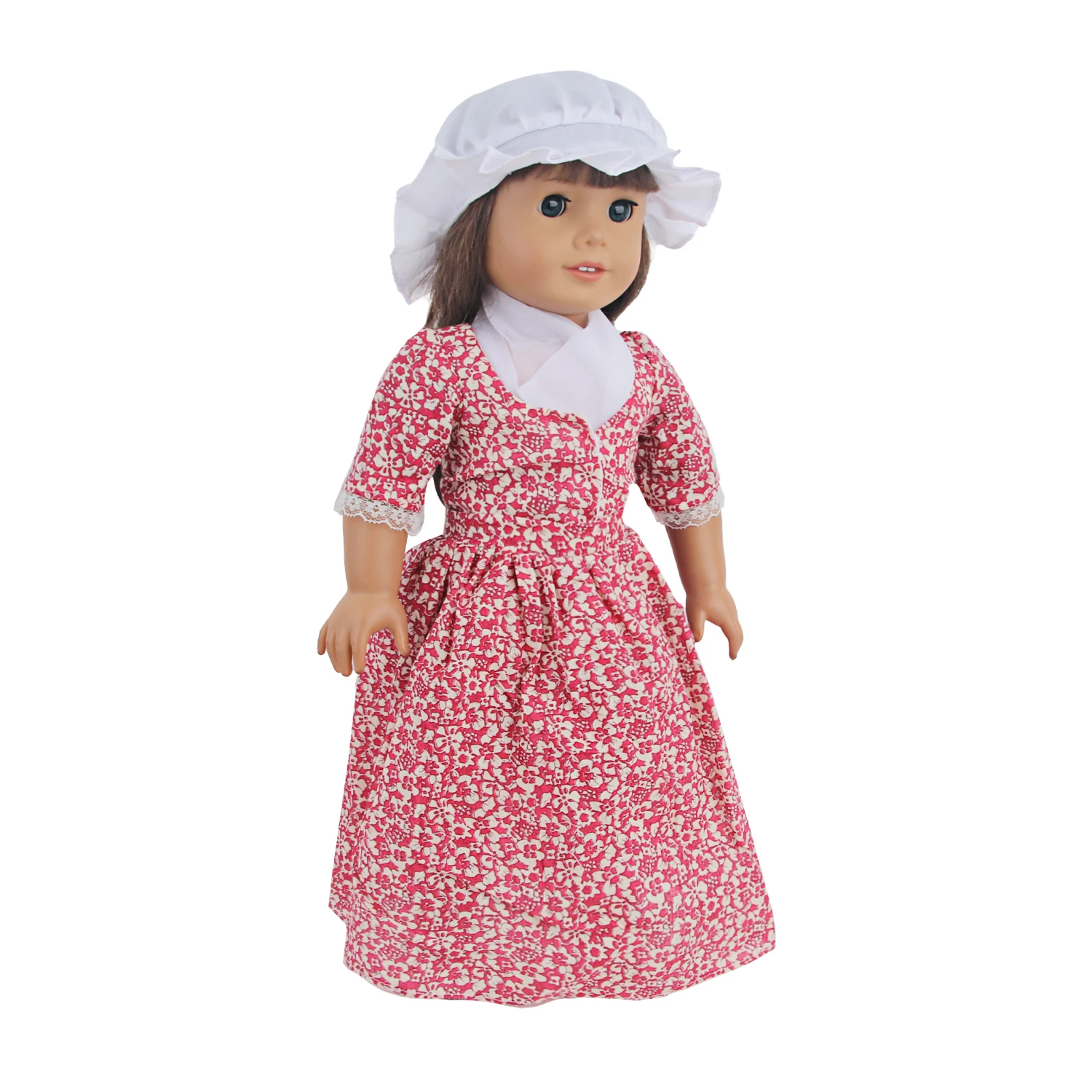 Cute Doll Dress Set For 18 inch American Dolls Gorgeous lace bikini tee+Maxi Skirt+Scarf+Hat Clothes For 43cm Baby New Born Doll