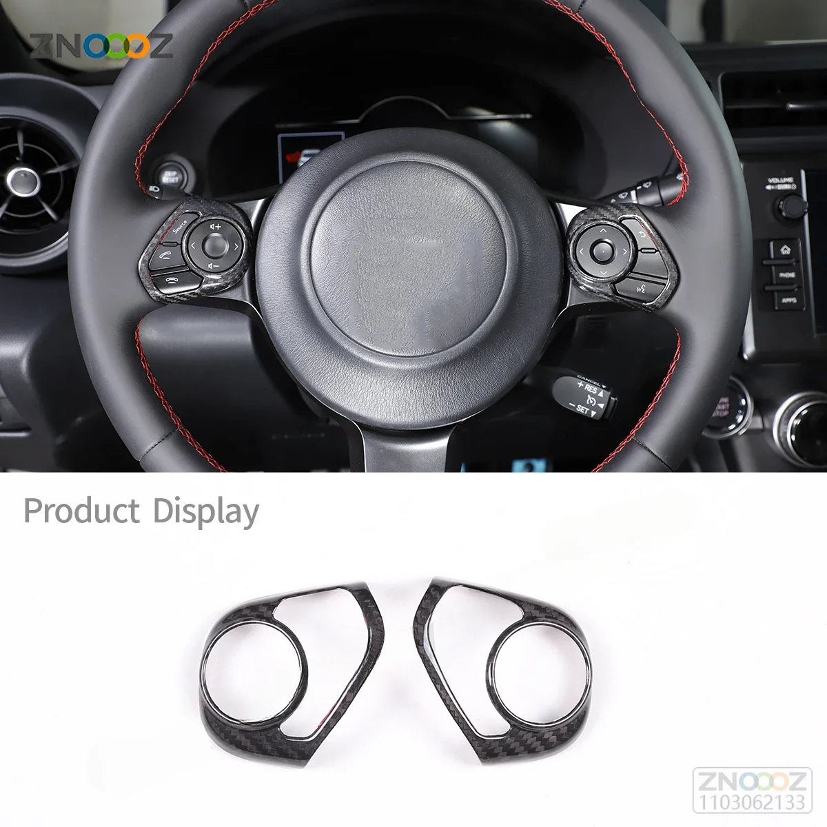 

For Toyota 86 Subaru BRZ 2017-2022 Real Carbon Fiber Car Steering Wheel Buttons Frame Sticker Car Interior Accessories