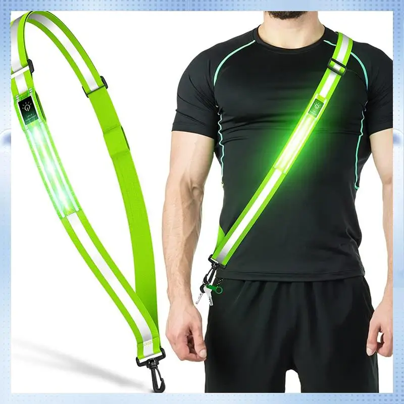 

ABHQ-LED Reflective Belt Walking Gear,Safety Light For Walkers At Night,Safety Rechargeable Reflective Running Gear