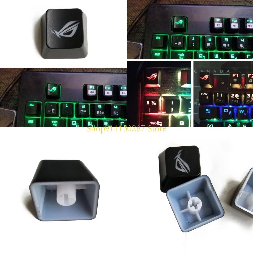 

J1HC DIY ABS Backlit Mechanical Keyboard Replacement Keycap Height Personality Translucent for Key Cap ESC Creative Ke