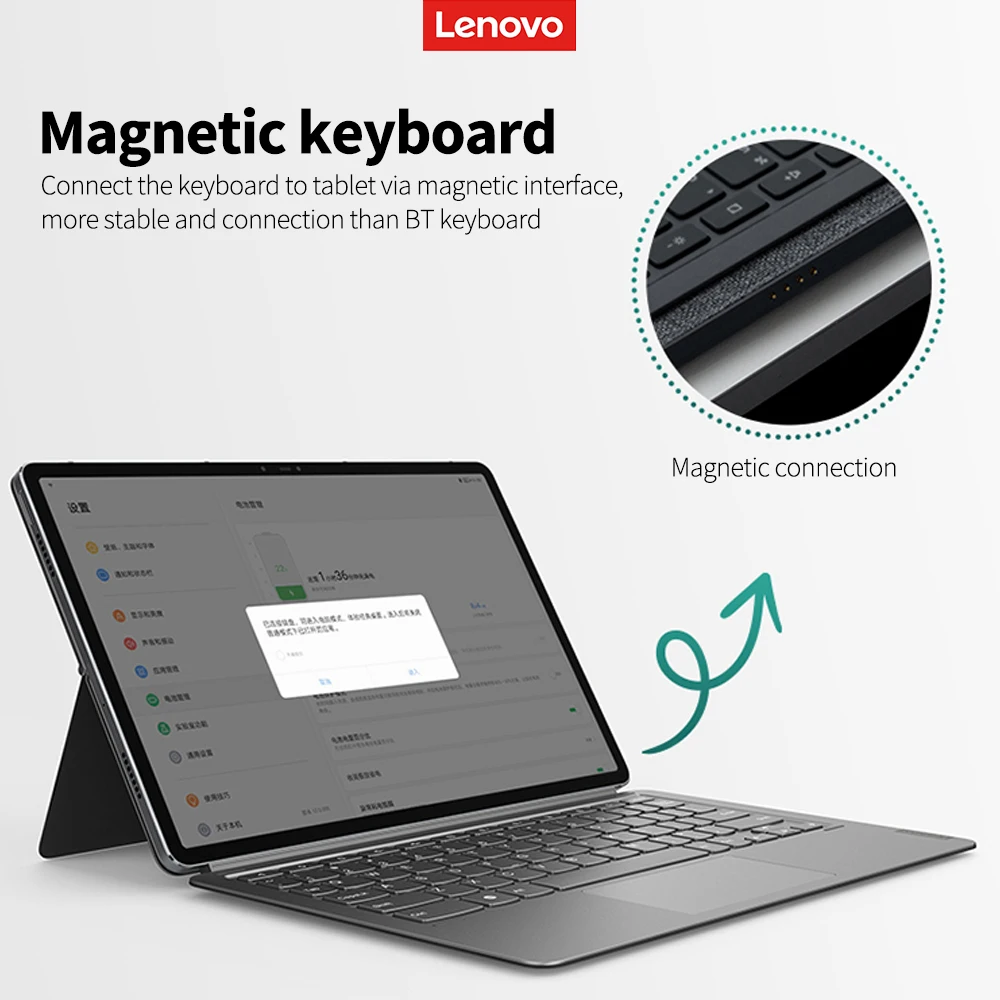 Lenovo-Support de clavier magnétique pour tablette, support de clavier américain, original, Tab P11, P11 Pro, 2 en 1