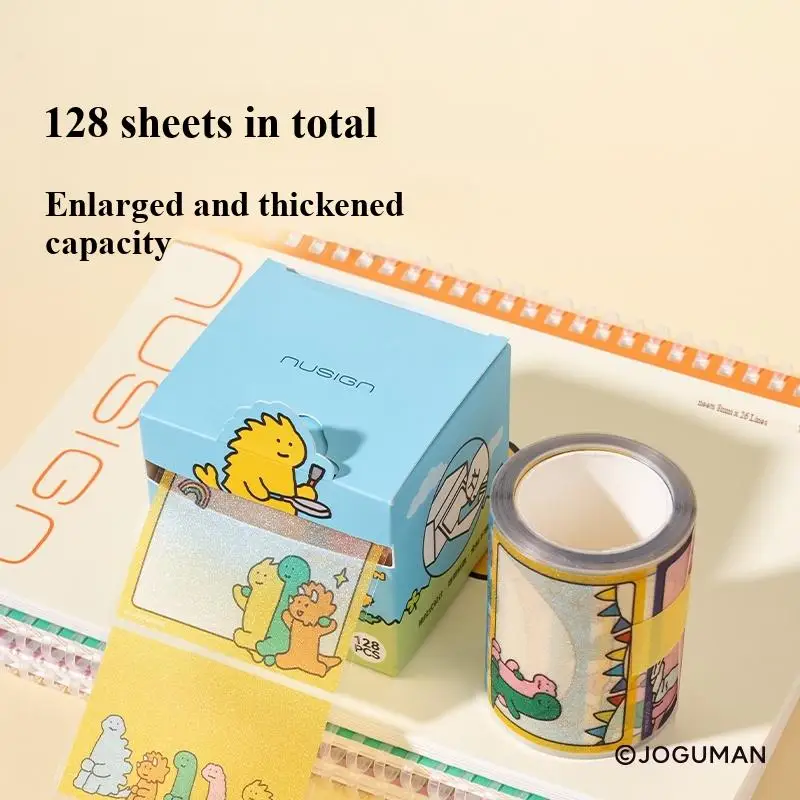 1 Box Deli Nusign NS377-Q Pearlescent Pull-Out Stickers 70x50mm 128 Sheets Stick Notes for Office And School Stationery Supplies