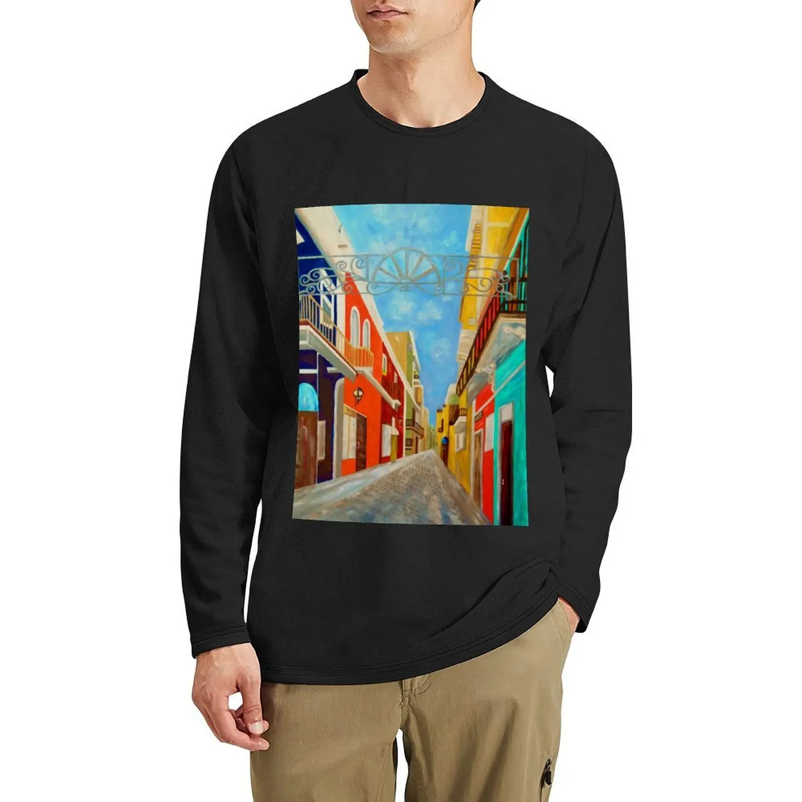 

Old San Juan Long T-Shirt sweat shirt aesthetic clothes Aesthetic clothing plus size tops men t shirts