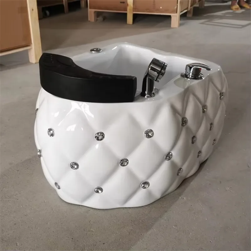 

High Quality Luxury White Foot Therapy Basin Foot Spa Bowl Massage Bowl with Surf and Pedal Light Emitting Diode Salon Lights