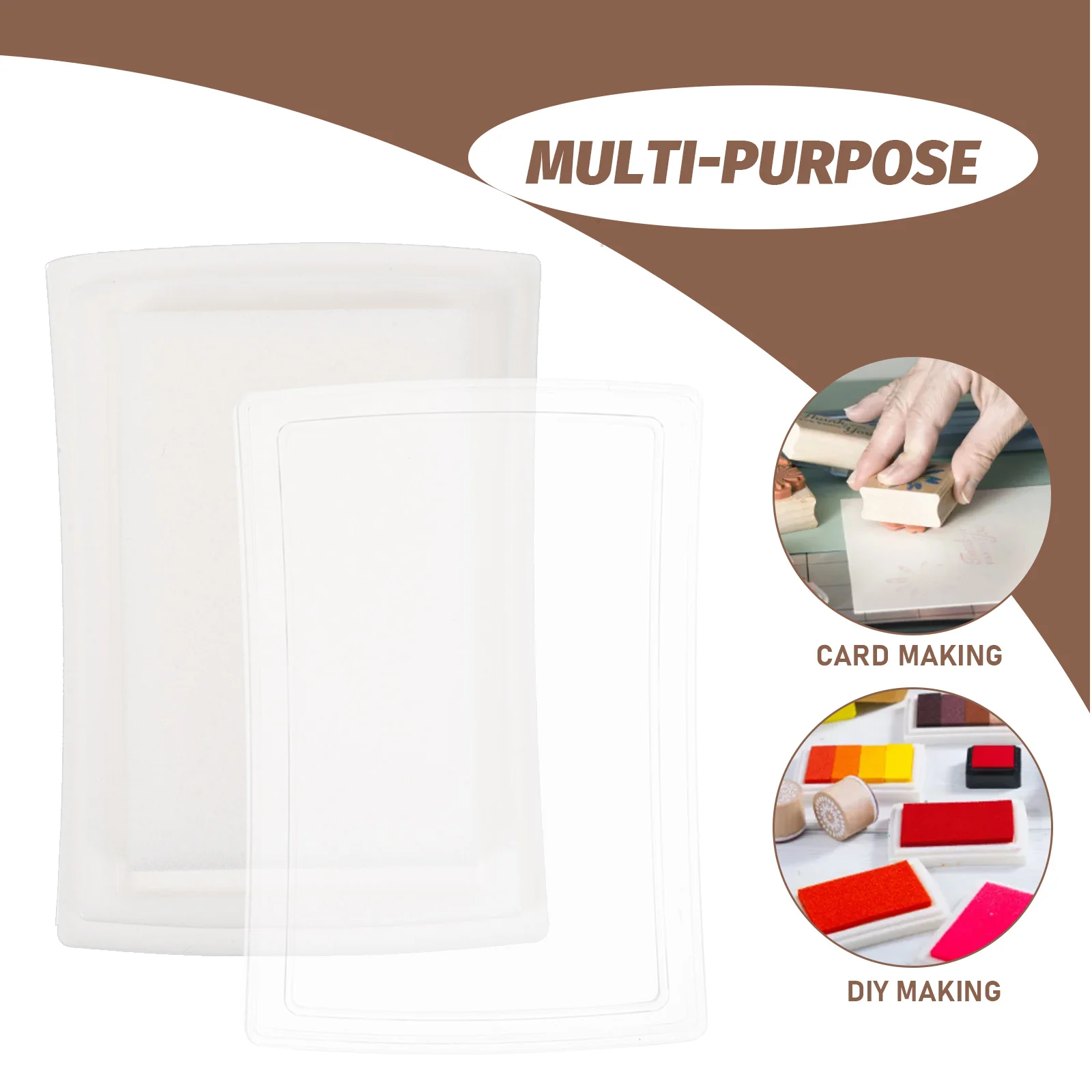 

10pcs Blank Ink Pads Washable Stamp Pads for Rubber Stamps Fingerprints Handprints Office Supplies High Density Sponge Tools