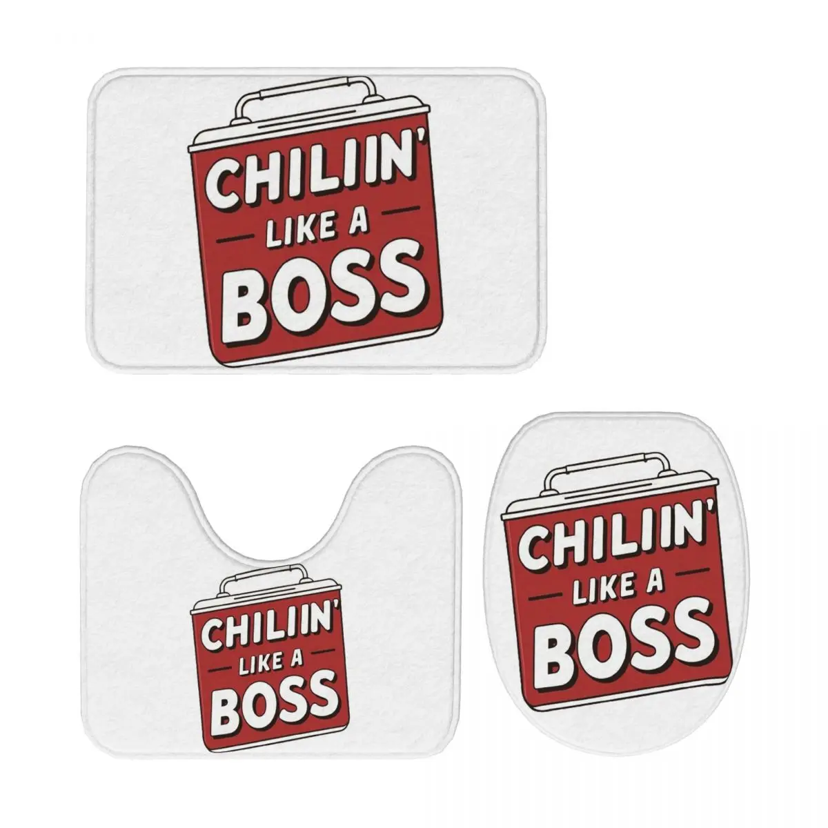 

Chillin Like A Boss, 3-х предметный коврик для ванной, набор для ванной комнаты, крышка для унитаза, домашний декор, нескользящий ковер, напольный коврик