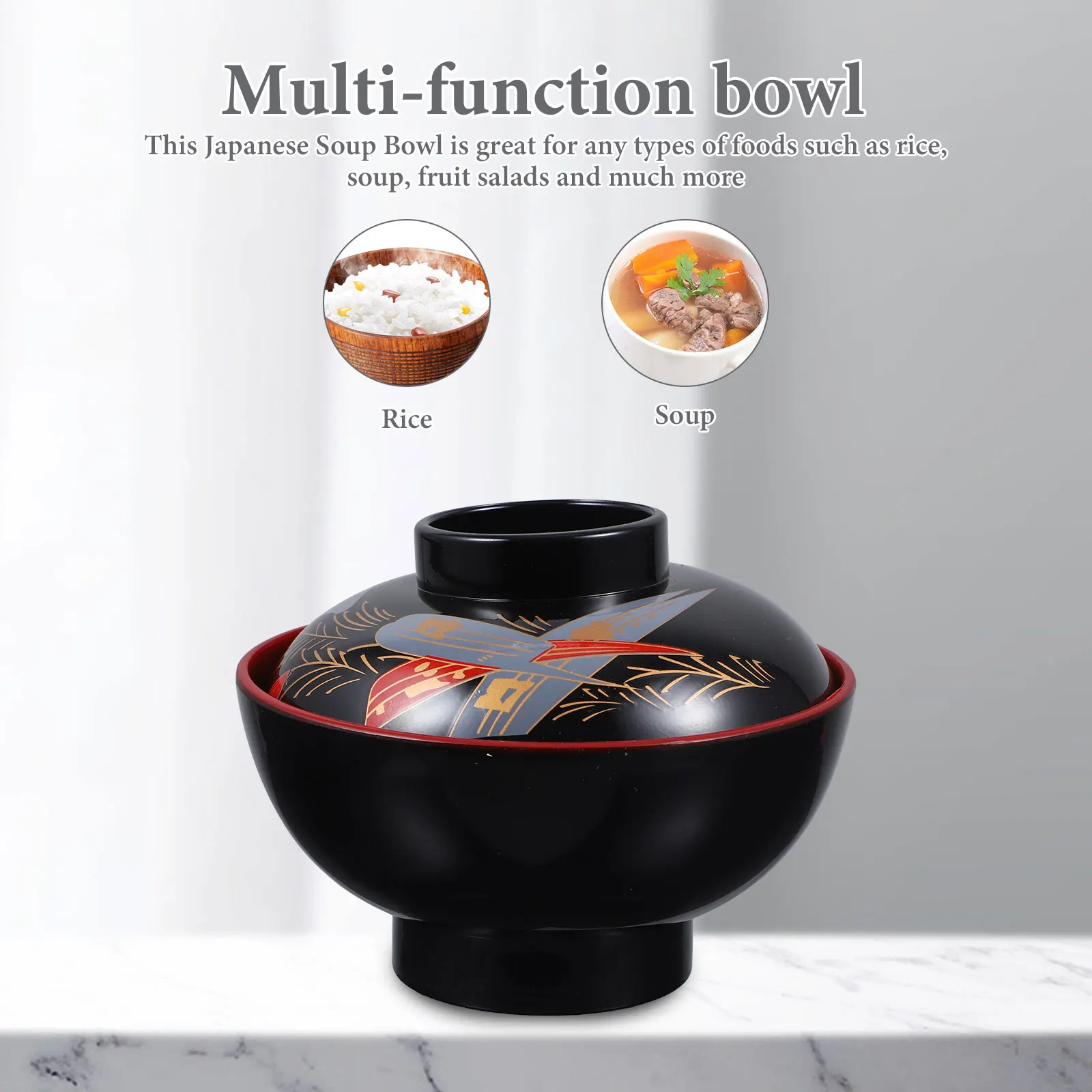 

Chinese Style Flower Soup With Lid Large Japanese Lidded Serving Bowl For Home Restaurant Kitchen Use Compact Food Container