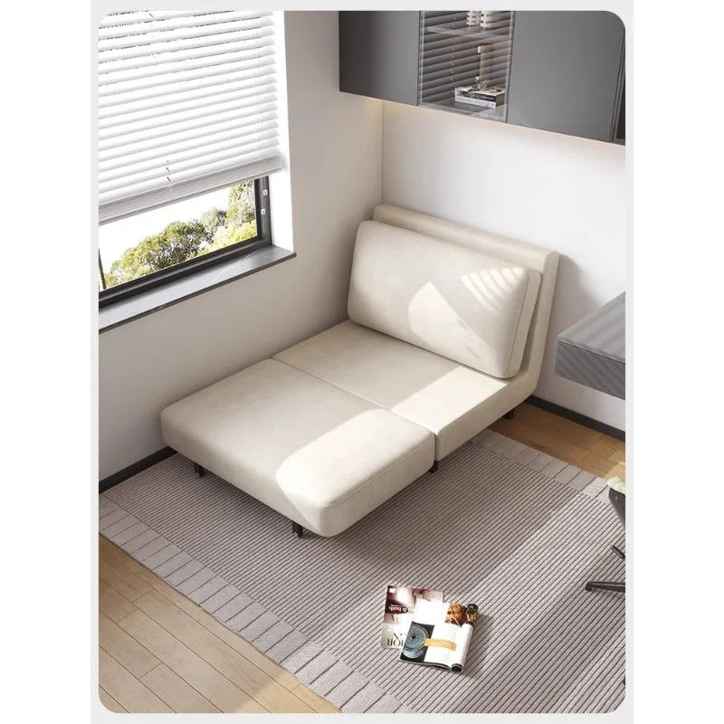 Super narrow bedroom sofa bed study small space foldable sitting and lying dual-purpose activity push-pull technology cloth mode