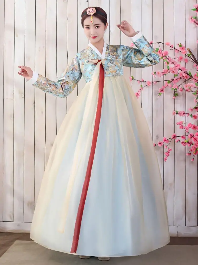 Yanji Korean Costume South Korea Women Traditional Ancient Costume Print Decorative Stage Performance Photography Costume