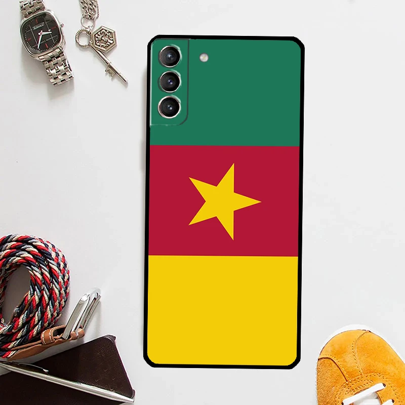 Republic of Cameroon Flag Phone Case For Samsung Galaxy S24 Ultra S22 Plus S20 S21 S23 FE Note 20 10 S8 S9 S10 Cover