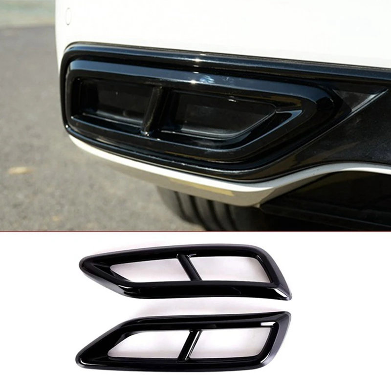 Car Exhaust Muffler Cover Car Four Tail Throat Decoration Frame For Volkswagen Tiguan L 2020 2021 2022