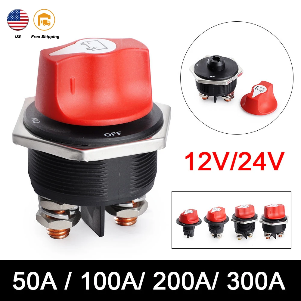 

50A 100A 200A 300A Car Battery Switch DC 32V Disconnecter Power Isolator Cut Off Switch Kit For Car Motorcycle Truck Boat