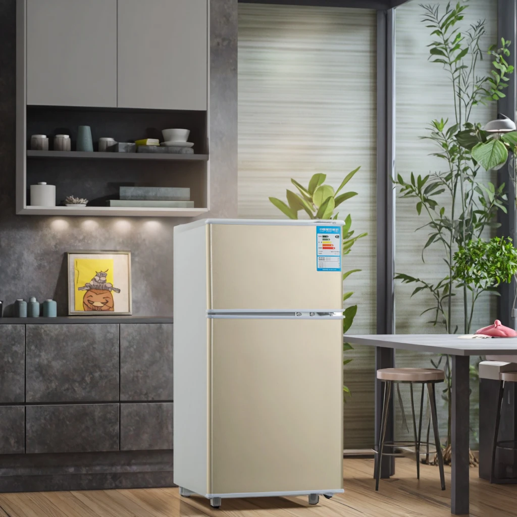 Frigo a doppia porta di alta qualità per la casa dal design compatto in acciaio inossidabile con congelamenti superiori e inferiori