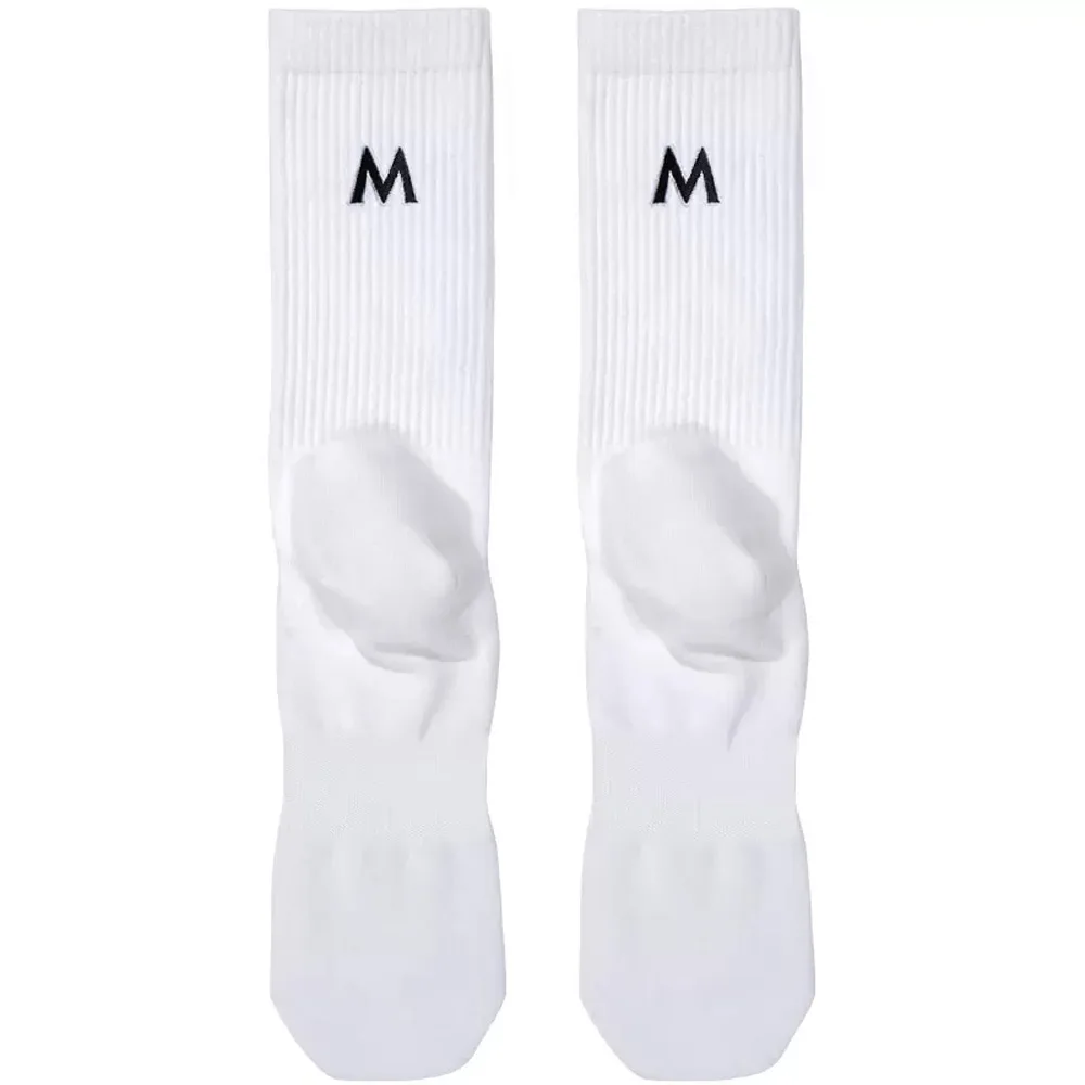 Men's Tall Four Season Thin Embroidered Black and White SM Letter Hand-sewn Head Breathable Sports Cotton Socks