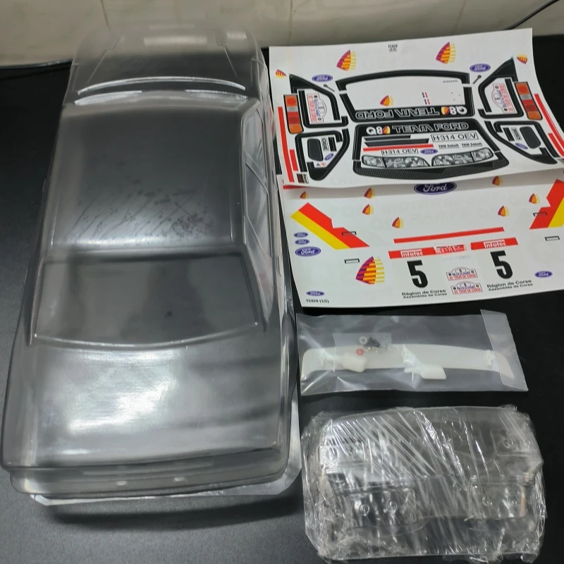 TC028 1/10 FORD SIERRA SAPPHIRE RS Clear Body Shell, 190mm x 257mm Drift Chassis Tamiya TT01 TT02