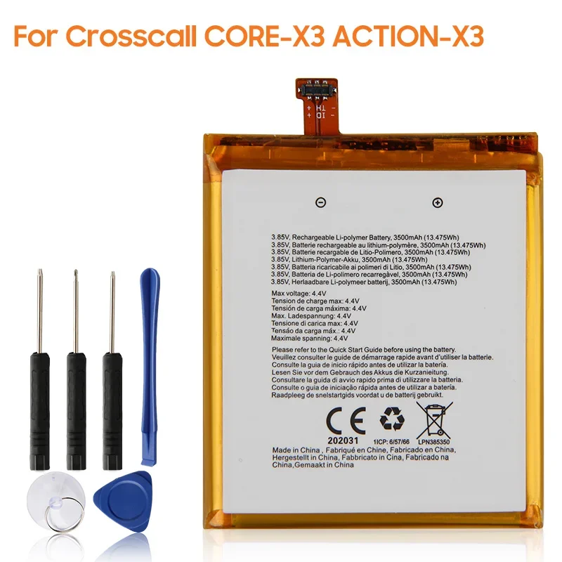 

Запасная батарея для Crosscall CORE-X3 ACTION-X3 для Crosscall Trek X3, аккумуляторная батарея для телефона 3500 мАч