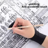 Anti-touch Painting Gloves Two-Finger Drawing Gloves for iPad Tablet Digital Board Touch Screen Oil Painting Office Art Supplies 4