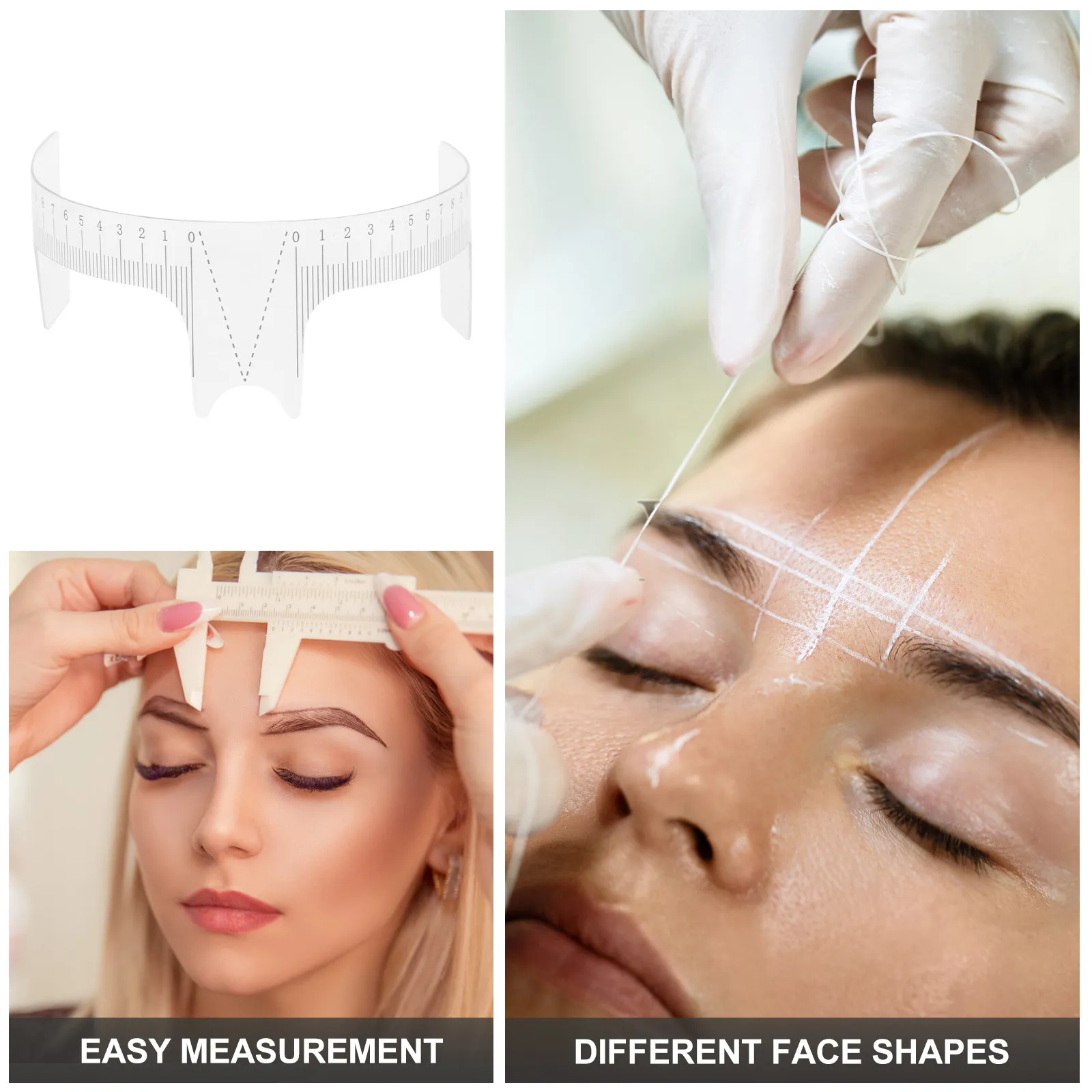 5Pcs Plastic Eyebrow Ruler Professional Eyebrow Shaping Tool For Professional Makeup Artist Measuring Stencil Mapping