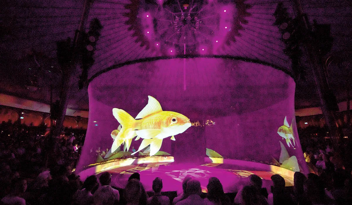 Hologauze Scrim Projection Screen Large Scale Holographic Projection Screen up to 15m High X 50m Wide with No Seams.