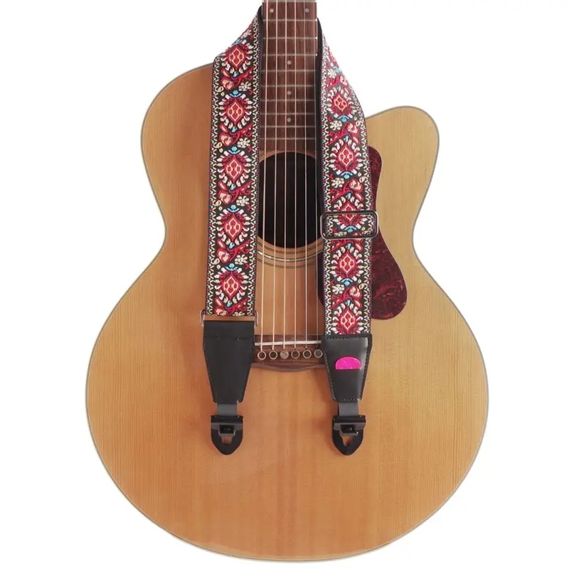 ABKG Schultergurte für Akustikgitarre, bestickter Gurt für Akustikgitarre/bestickter Gurt für E-Gitarre, Gitarrenzubehör