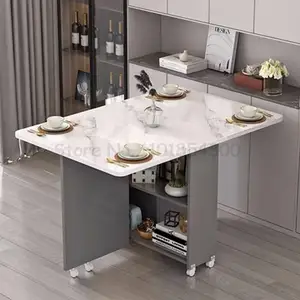 Pequena mesa dobrável móvel familiar, retangular, multifuncional, ultrafino, de uso doméstico, dormitório, mesa de jantar 10 principais vendas mini mesa de cha - №8