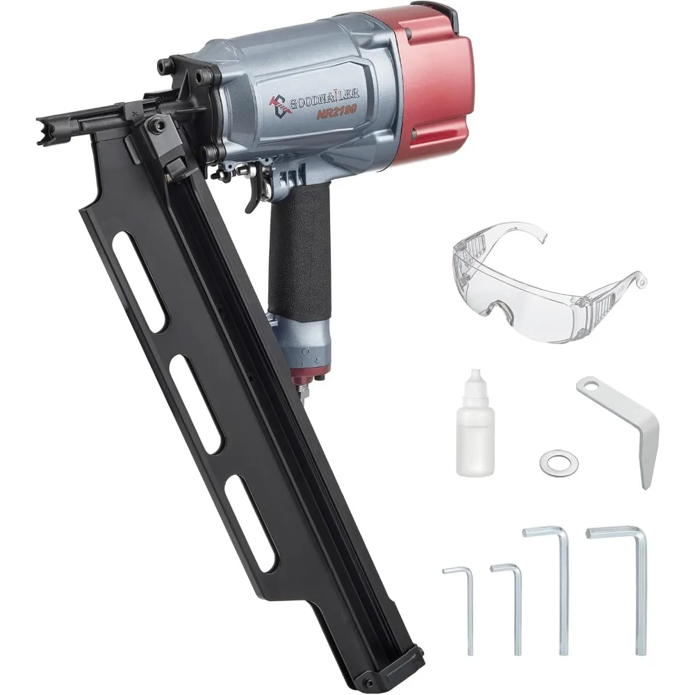 

NR2190 21 Degree Plastic Strip Framing Nailer Nail Gun Aluminum Magazine The Same Function As NR83A2 Can Use 2"-3-1/2" Length Na