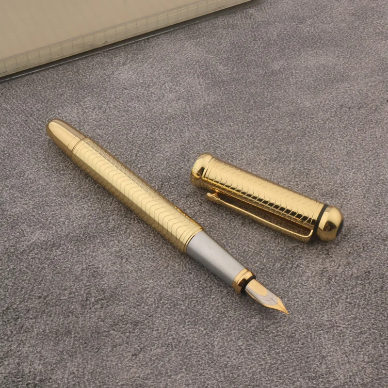 Metal classical line Fountain Pen Golden Elegante Signature Pen School Student Office Gifts Stationery Pen