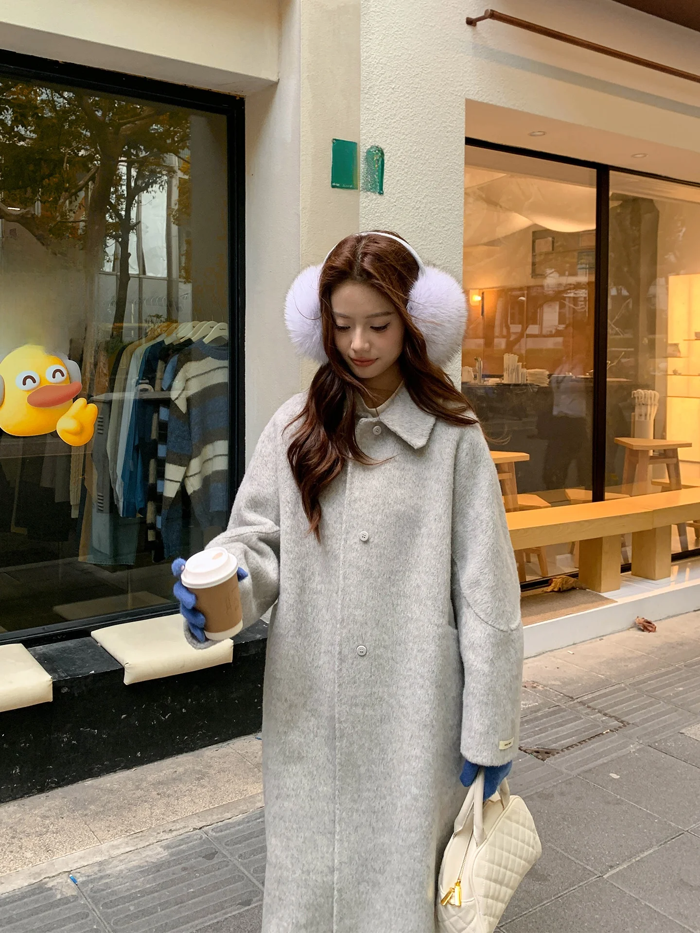 

CC HOME Premium Double-Sided Camere Wool Coat Women's 2025 New Winter Small Size Tweed Outerwear Korean Sle Loose Fit