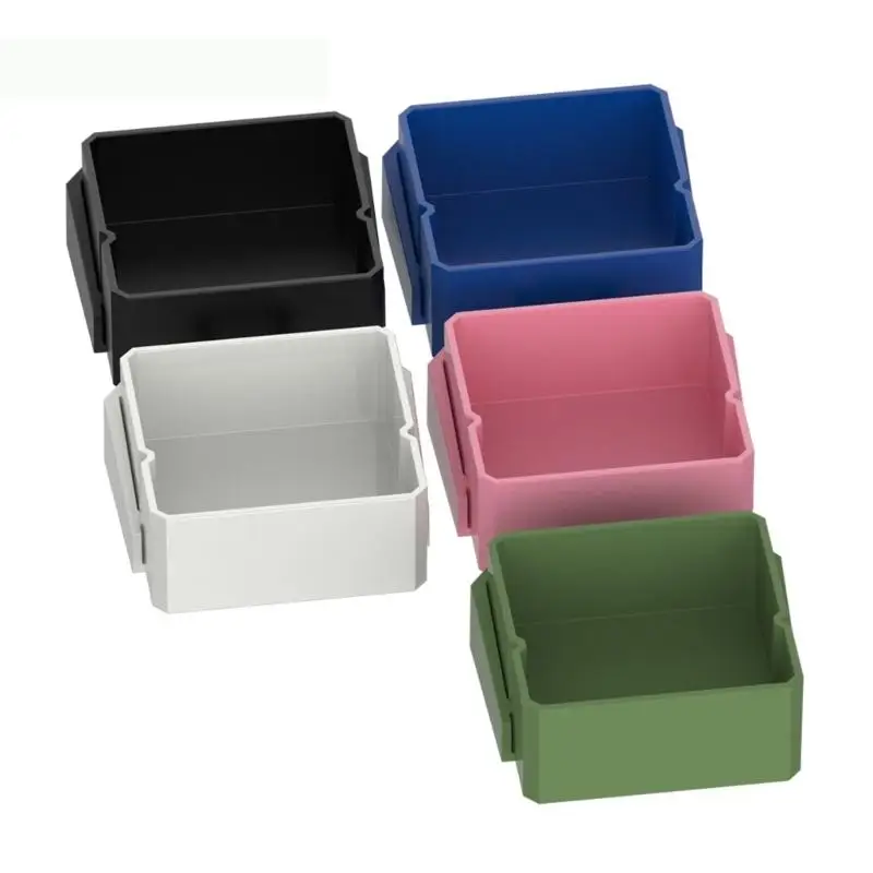 E8BD Wall Mounted and Water Bowl for Enclosure Side Use, Plastic Cup Dish With Clear Back Board and Mount Plate