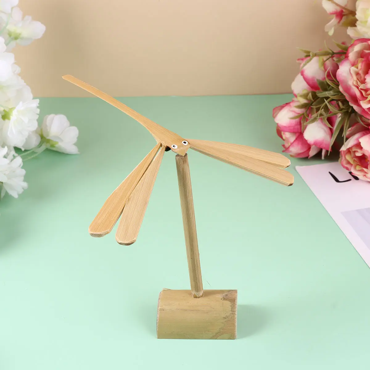 2Pcs Bamboo Dragonfly Educational Scientific Display Improve Kids Brain and Learning Development