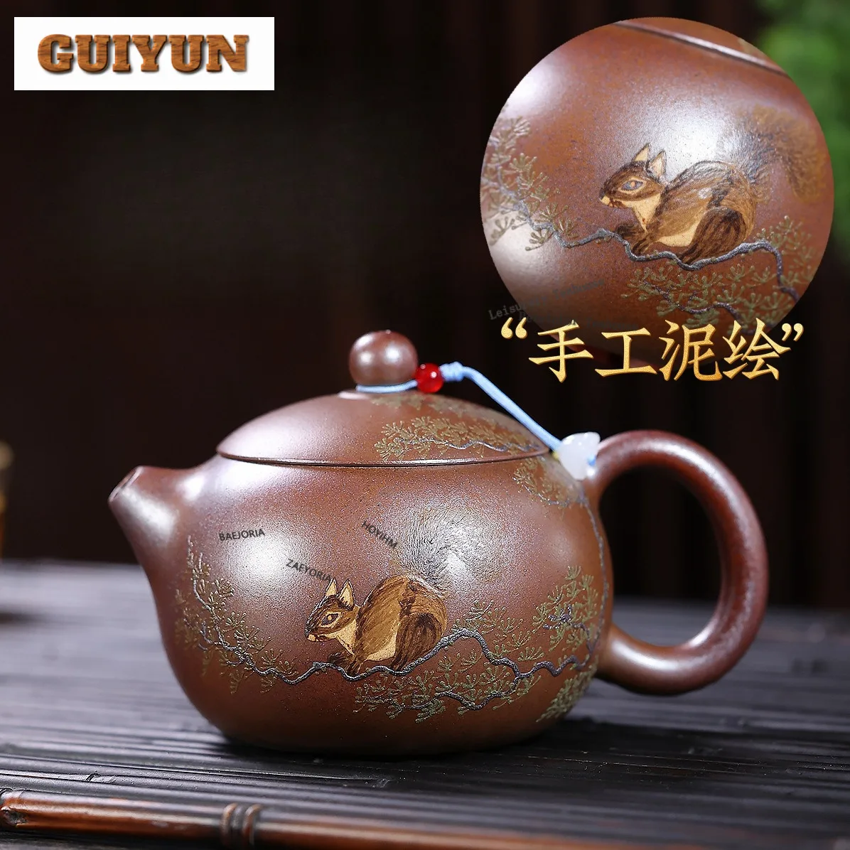 290ml Authentische Yixing Lila Ton Teekannen Handgefertigter Xishi-Topf aus Roh-Erz, Keel Goldsand-Tonkanne, Zisha Teeset-Kollektion