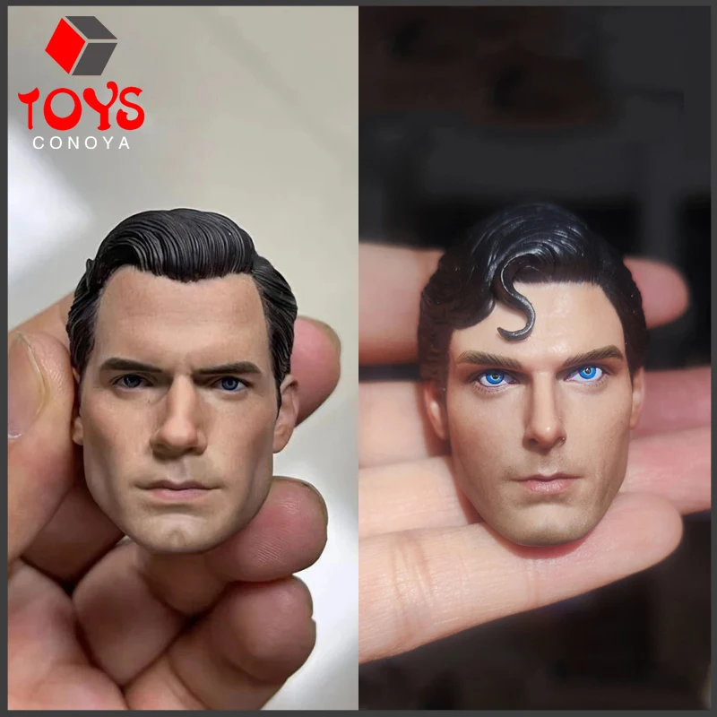 Escala 1/6 super herói henry cavill cabeça esculpida pvc escultura modelo caber 12 ''soldado masculino figura de ação corpo bonecas