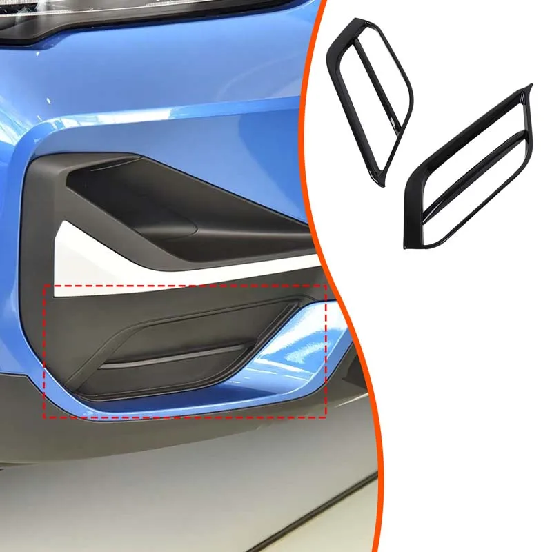 

2Pcs ABS Carbon Fiber For 2020-2021 BMW X1 F48 Car Front Fog Lamp Bumper Side Decorative Cover Stickers Car Exterior Accessories