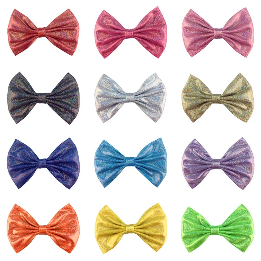

250pcs Wholesale 5inch Fish Scale Hot Stamping Cloth Bow High-grade Headgear Headband Hairpin Accessories