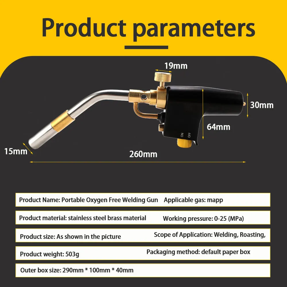 Professional Propane Mapp Blow Torch,Welding Soldering Brazing Gas Plumbing Tool,Barbecue, Cooking, DIY Dissolution Gas Burner.