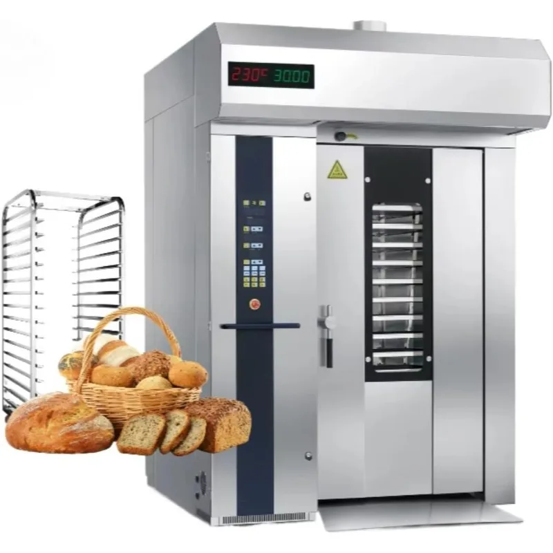 Customized Industrial 32 Tray Rotary Rack Oven for Bread, Pizza, Croissant, Cake and Pastry