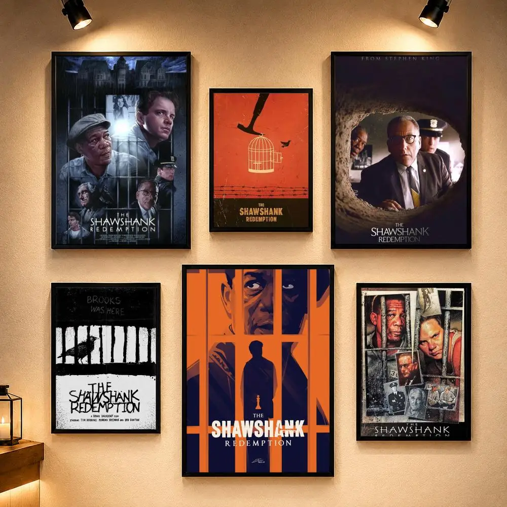 Affiche La Rédemption de Shawshank, style vintage rétro, autocollants d'anime, décoration murale à coller et à décoller, décoration intérieure